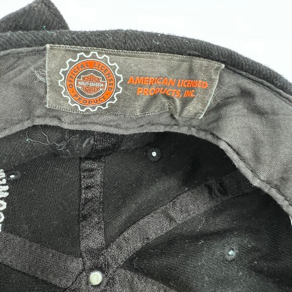 Vintage Head Shots Harley Davidson Black Velvet Strapback Hat/Cap Montgomery, AL - Picture 7 of 7